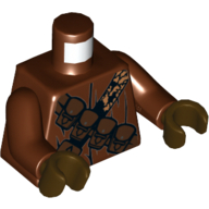 Lego Torso Robe, Dark Brown Pouches and Black and Gold Straps Print (Jawa), Reddish Brown Arms, Dark Brown Hands / Reddish Brown
