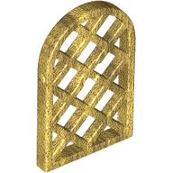Lego Window 1 x 2 x 2 2/3 Pane Lattice Diamond with Rounded Top / Pearl Gold