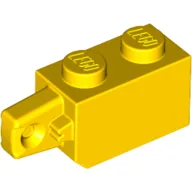 Hinge Brick 1 x 2 Locking with 1 Finger Vertical End / Yellow