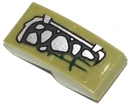 Slope, Curved 2 x 1 x 2/3 with Crocodile Scales Pattern Model Right Side (Sticker) - Set 70126
