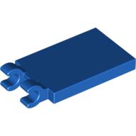 Lego Tile Special 2 x 3 with 2 Clips [Thick Open O Clips] / Blue