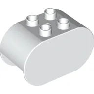 Duplo Brick 2 x 4 x 2 Rounded Ends / White