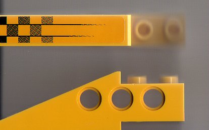 Lego Technic Slope 6 x 1 x 1 2/3 with Fading Checkered Stripes Pattern Left (Sticker) - Set 8445