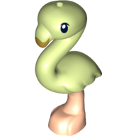 Lego Animal, Bird, Flamingo with Light Nougat Leg, Black Eye and Olive Green Beak / Yellowish Green