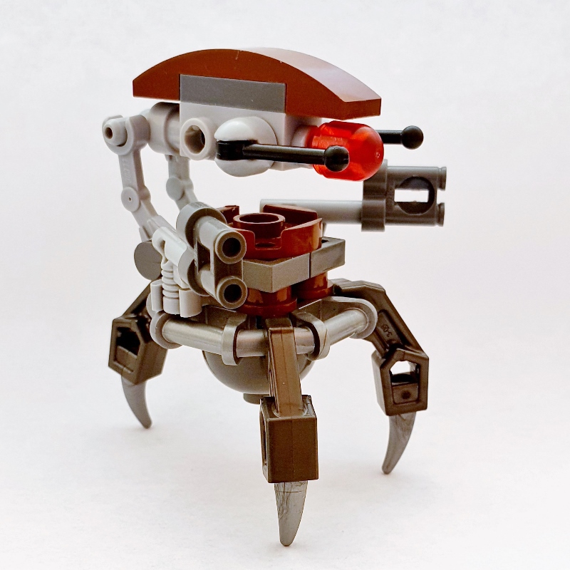 Lego Droideka / Destroyer Droid, Reddish Brown Shell, Pearl Dark Gray Legs, No Back Armor
