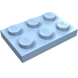 Plate 2 x 3 / Bright Light Blue