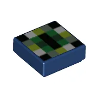 Tile 1 x 1 with Minecraft Ender Eye Print / Dark Blue