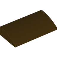 Lego Brick Curved 2 x 4 x 2/3 No Studs, with Bottom Tubes / Dark Brown