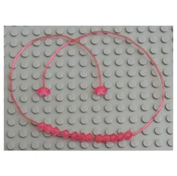 Clikits Cord, Jelly String, 375mm, with Same Colored Caps, and 12 Frosted Trans-Pink Beads / Trans-Pink