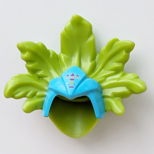 Lego Headdress with Feathers, Dark Turquoise Tiara with Magenta/Lime print / Lime