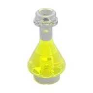 Equipment Bottle / Erlenmeyer Flask with Trans-Neon Green Fluid Pattern / Trans-Clear