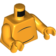 Lego Torso 2 Black Curved Body Lines print, Bright Light Orange Arms and Hands / Bright Light Orange