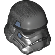 Lego Helmet Stormtrooper, Dotted Mouth, Dark Bluish Gray and Sand Blue Print (Shadow Stormtrooper) / Pearl Titanium