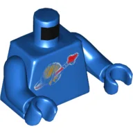 Torso Classic Space Logo with Simulated Wear Print, Blue Arms and Hands