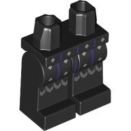 Lego Hips and Black Legs with Knight Armor, Silver Diamonds, Frills, Dark Purple Lines print / Black