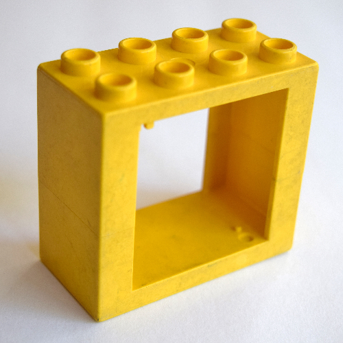 Lego Duplo Door / Window Frame Flat Front Surface without Clips / Yellow