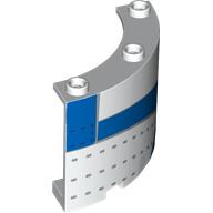 Lego Panel 4 x 4 x 3 Quarter Cylinder with Blue Dunk Shoe Left Heel Tab print