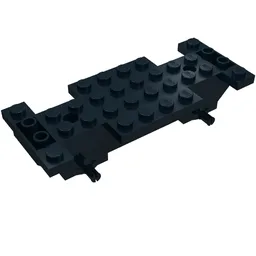 Vehicle Base 4 x 10 x 1 2/3, Inverted Slope Double, 1 x 2 Cutouts / Black