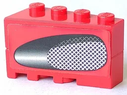 Stickered Assembly 4 x 2 x 2 with Air Intake Grille, Narrow Reflection Pattern Model Left Side (Sticker) - Set 8671