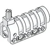 Launcher, Technic Competition Cannon, Round Bottom with Same Color Ends / White
