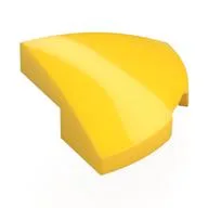 Brick Round Corner, Curved 2 x 2 x 2/3 Quarter Circle With 1 x 1 Bottom Cutout / Yellow