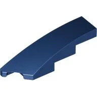 Brick Wedged, Curved 1 x 4 with Stud Notch Left / Dark Blue