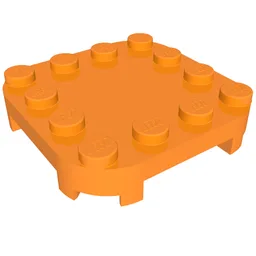 Plate Round Corners 4 x 4 x 2/3 Circle with Reduced Knobs / Orange