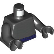 Lego Torso Muscles and Purple Belt Print, Black Arms and Hands / Black