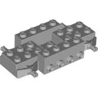 Vehicle Base 4 x 8 x 1 1/3 with Wheel Pins, 4 studs on each side, 2 x 2 Recessed Center and Hole / Light Bluish Gray