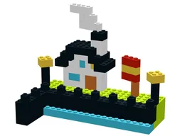 Basic sailing ship, harbor and lighthouse