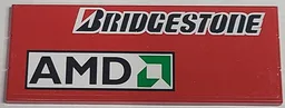 Stickered Assembly 8 x 3 with 'Bridgestone' and 'AMD' Logo on Red Background Pattern Model Right Side (Sticker) - Set 8157