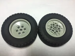 Wheel 68.8 x 24 Model Team Type 2 (Notches Around Wheel Ring) with Black Tire 68.8 x 24 S (32004b / 32003) / Light Gray
