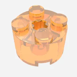 Brick Round 2 x 2 with Axle Hole / Trans-Orange