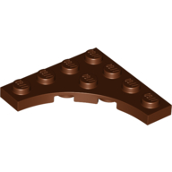 Lego Plate Special 4 x 4 with 3 x 3 Quarter Round Cutout / Reddish Brown