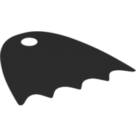 Lego Neckwear Cape, Scalloped 5 Points, One Top Hole [Spongy Stretchable Fabric] / Black