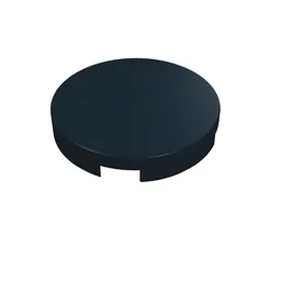 Tile Round 2 x 2 with Bottom Cross / Black