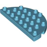 Duplo Plate Round 4 x 8 Semi-Circle / Medium Azure