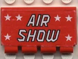 Hinge Train Gate 2 x 4 with White Stars and 'AIR SHOW' Pattern (Sticker) - Set 6345