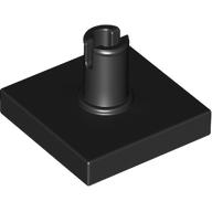 Lego Tile Special 2 x 2 with Top Pin [Squared Holes] / Black