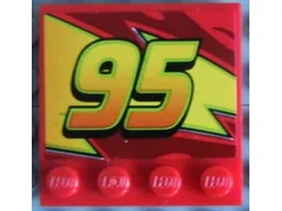 Tile, Modified 4 x 4 with Studs on Edge with '95' on Lightning Bolt Pattern Model Right Side (Sticker) - Set 8484