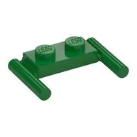 Plate Special 1 x 2 with Handles [Flat Ends / Low Attachment] / Green