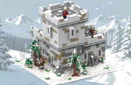 LEGO® / MOC / Brick Creation - Set 005 - The Outer Wall With Tower - Winter Version