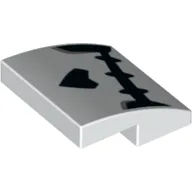 Brick Curved 2 x 2 x 2/3 with Skeleton Mouth and Nose / White