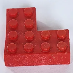 Brick 4 x 4 Corner without Bottom Tubes / Red