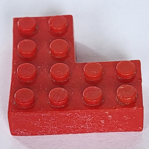 Lego Brick 4 x 4 Corner without Bottom Tubes / Red