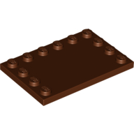 Lego Plate Special 4 x 6 with Studs on 3 Edges / Reddish Brown