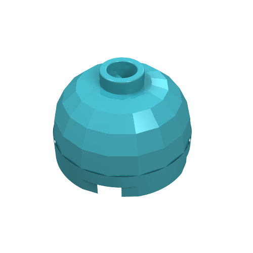 Lego Brick Round 2 x 2 Dome Top, Blocked Open Stud, Bottom Axle Holder / Medium Azure