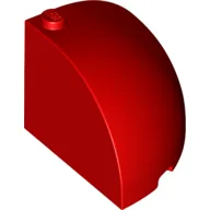 Brick Round Corner 4 x 4 x 3 Quarter Dome Top / Red
