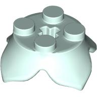 Lego Plant, Leaves, Round 2 x 2 x 2/3 with + Axle Hole and 4 Leaf Extensions / Light Aqua