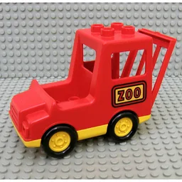 Duplo Truck with Covered Bed, Yellow Base and 'ZOO' Print / Red